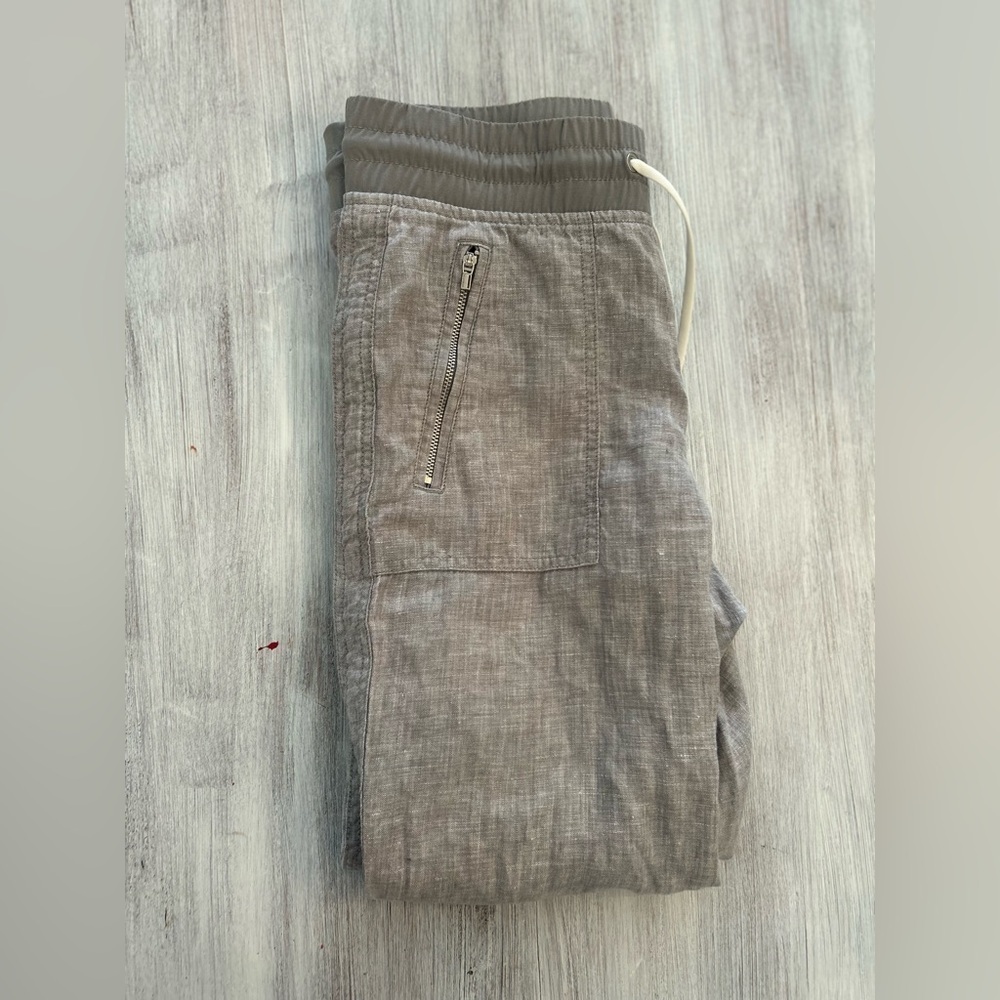 Athleta Linen Blend Joggers - Size 4 - Gray - Zip Pockets - Picture 8 of 9